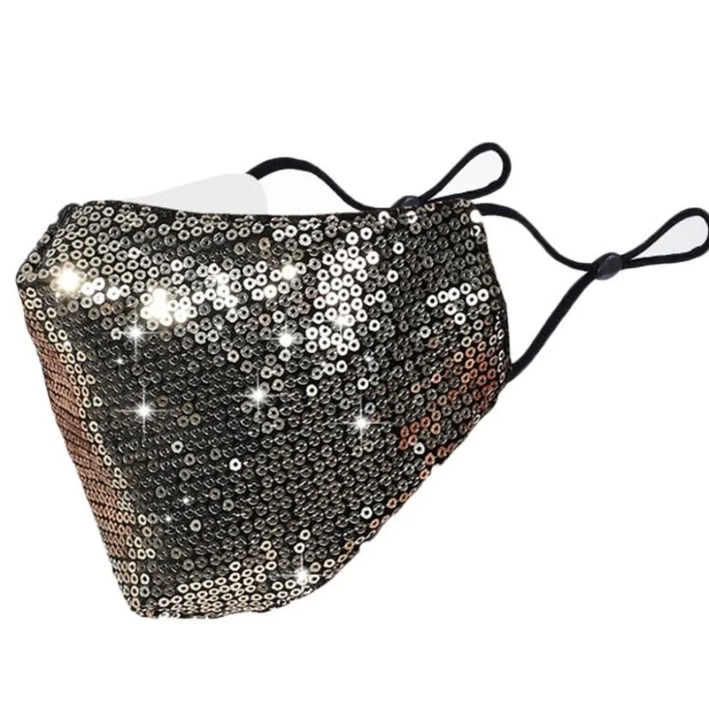 NEW Gold Sequins Face Mask Unisex Fashion Glittery